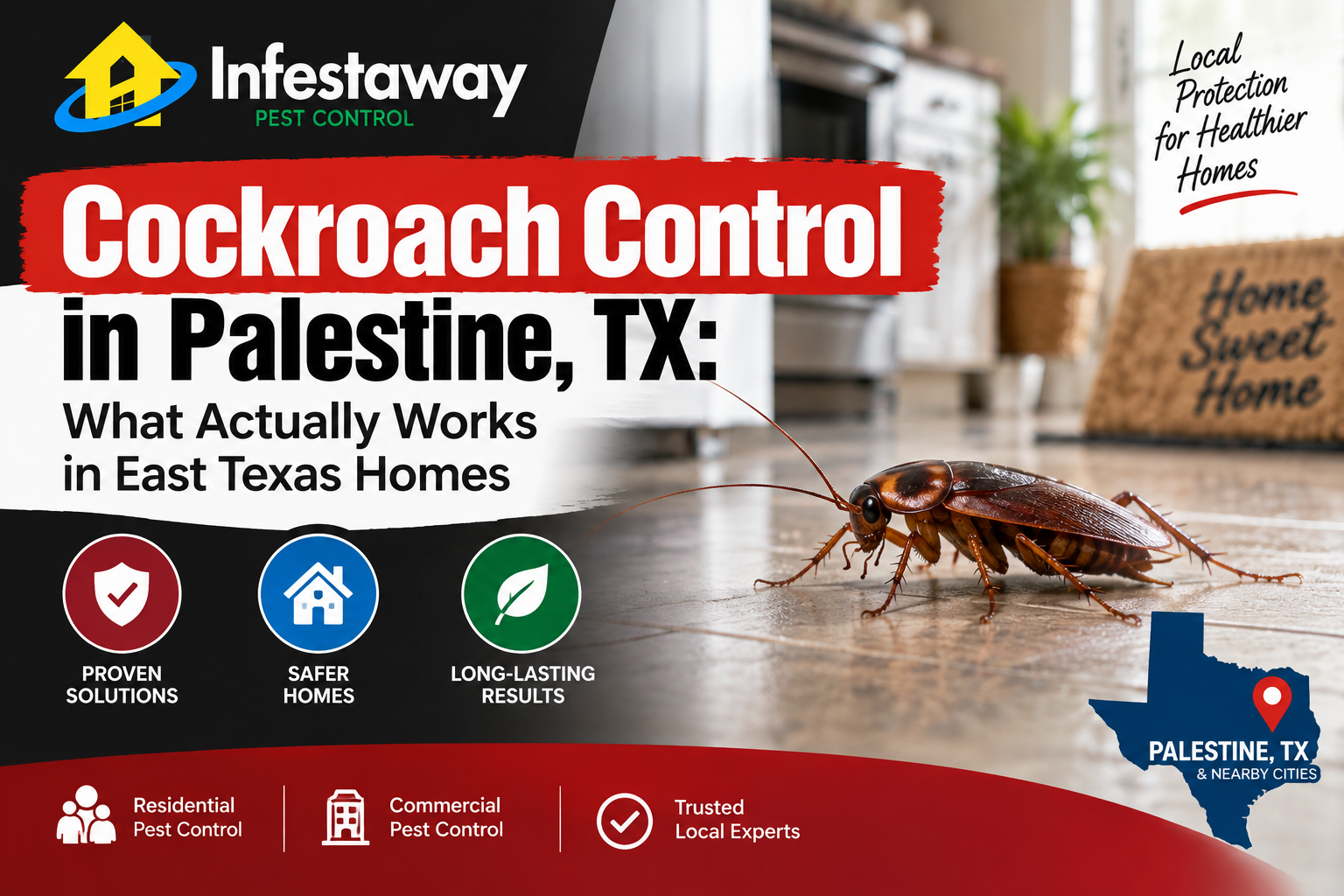 Cockroach Control in Palestine, TX: What Actually Works in East Texas Homes